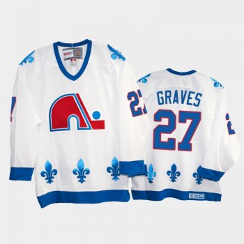 Ryan Graves #27 Quebec Nordiques Heritage Vintage White Replica Jersey