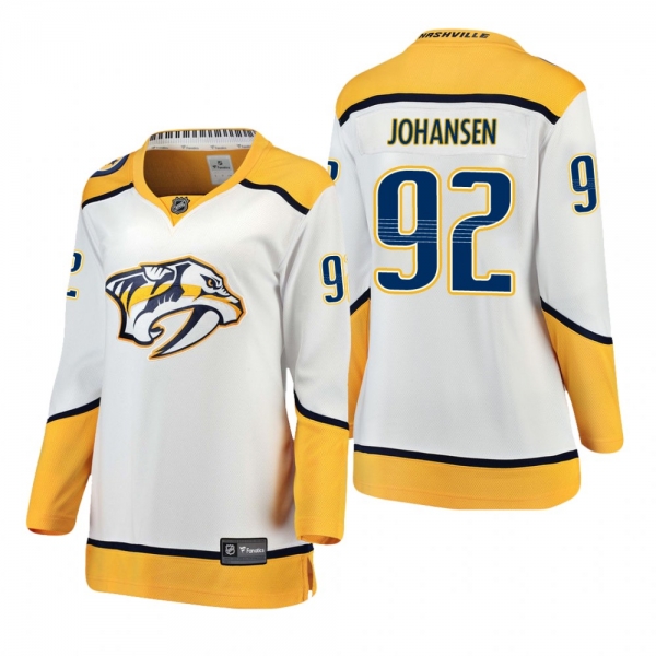 Women's Ryan Johansen #92 Nashville Predators Away Breakaway Player White Bargain Jersey