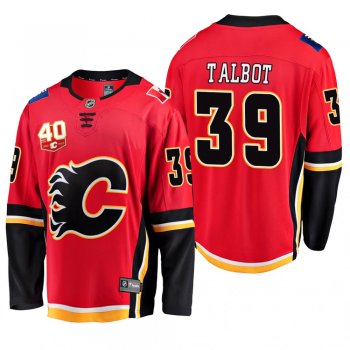 Calgary Flames Cam Talbot #39 40th Anniversary Red Home Jersey