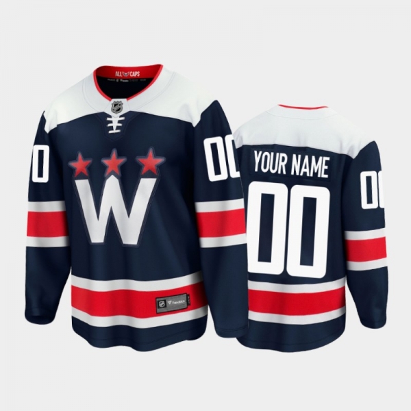 Men's Washington Capitals Custom #00 Alternate Navy 2020-21 Premier Player Jersey