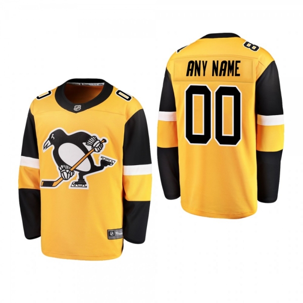 Youth Pittsburgh Penguins Custom #00 2019 Alternate Cheap Breakaway Player Jersey - gold