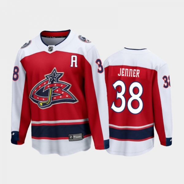 Men's Columbus Blue Jackets Boone Jenner #38 Special Edition Red 2021 Breakaway Jersey