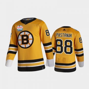 Men's Boston Bruins David Pastrnak #88 2021 Lake Tahoe Gold Authentic Patch Jersey