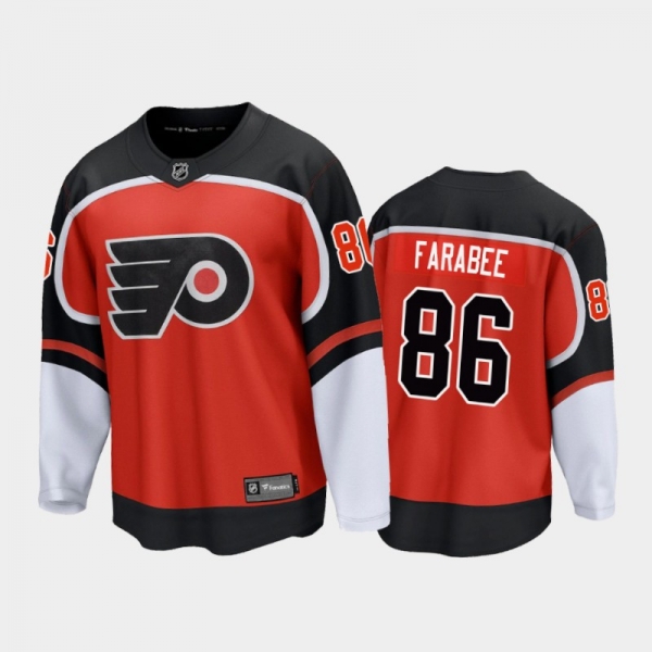 Men's Philadelphia Flyers Joel Farabee #86 Special Edition Orange 2021 Jersey