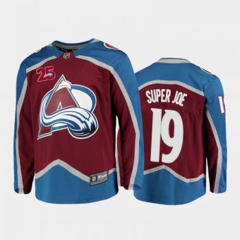 Men's Colorado Avalanche Joe Sakic #19 Home Retired Player Nikename Burgundy Jersey