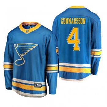 Men's St. Louis Blues Carl Gunnarsson #4 2018-19 Alternate Reasonable Breakaway Jersey - Blue