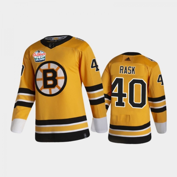 Men's Boston Bruins Tuukka Rask #40 2021 Lake Tahoe Gold Authentic Patch Jersey