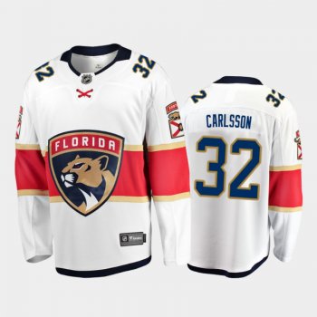 Men's Florida Panthers Lucas Carlsson #32 Away White 2021 Jersey