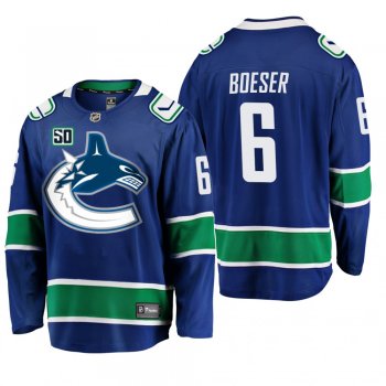 Canucks Brock Boeser #6 50th Anniversary Home Jersey - Blue