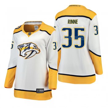 Women's Pekka Rinne #35 Nashville Predators Away Breakaway Player White Bargain Jersey