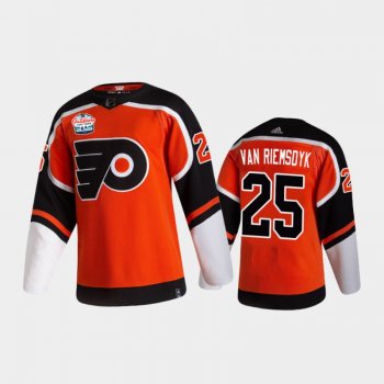 Men's Philadelphia Flyers James van Riemsdyk #25 2021 Lake Tahoe Orange Authentic Patch Jersey