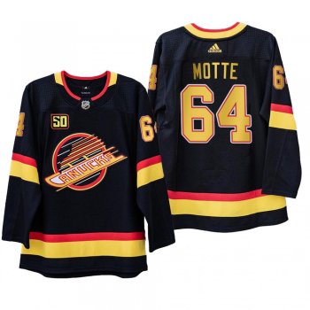 Vancouver Canucks Tyler Motte #64 50th Anniversary Black Adizero Throwback Jersey