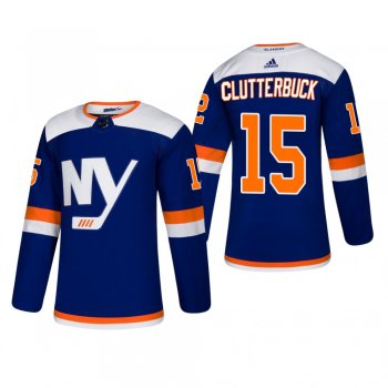 Men's New York Islanders Cal Clutterbuck #15 2018-19 Alternate Reasonable Authentic Jersey - Blue