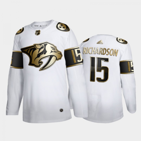 Nashville Predators Brad Richardson #15 Authentic Player Golden Edition White Jersey