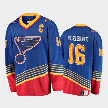 Men's St. Louis Blues Brett Hull #16 Heritage Retired Player Nikename Blue Jersey