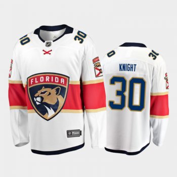 Men's Florida Panthers Spencer Knight #30 Away White 2021 Jersey