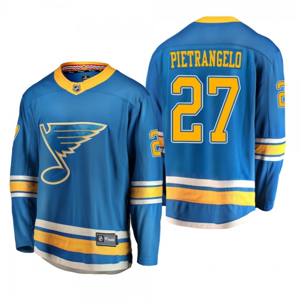 Men's St. Louis Blues Alex Pietrangelo #27 2018-19 Alternate Reasonable Breakaway Jersey - Blue