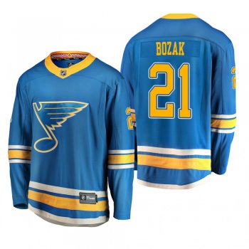 Men's St. Louis Blues Tyler Bozak #21 2018-19 Alternate Reasonable Breakaway Jersey - Blue