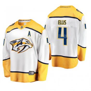 Men's Nashville Predators Ryan Ellis #4 Away White Breakaway Player Cheap Jersey