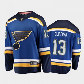 St. Louis Blues Kyle Clifford #13 Home Blue 2020-21 Breakaway Player Jersey