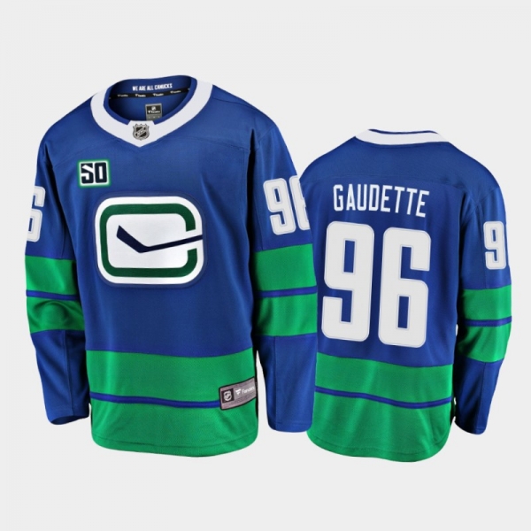 Vancouver Canucks Adam Gaudette #96 Alternate Blue 2020-21 Breakaway Player Jersey