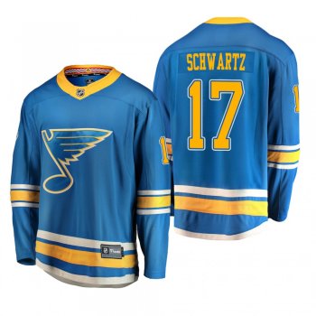 Men's St. Louis Blues Jaden Schwartz #17 2018-19 Alternate Reasonable Breakaway Jersey - Blue