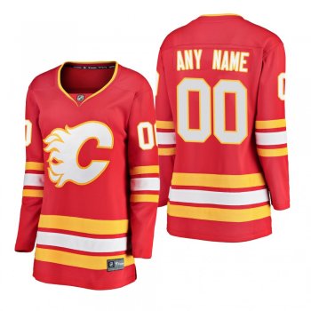 Women's Custom #00 Calgary Flames 2018-19 Alternate Fanatics Branded Breakaway Red Bargain Jersey