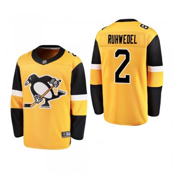 Youth Pittsburgh Penguins Chad Ruhwedel #2 2019 Alternate Cheap Breakaway Player Jersey - gold