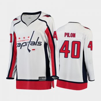 Women's 2021 Washington Capitals Garrett Pilon #40 Away Jersey - White