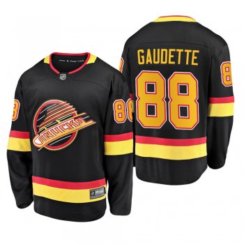 Adam Gaudette #88 Canucks 90's Flying Skate 50th Anniversary Black Premier Breakaway Player Jersey