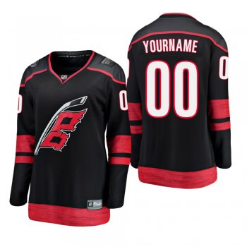 Women's Custom #00 Carolina Hurricanes 2019 Alternate Breakaway Player Fanatics Branded Black Bargain Jersey