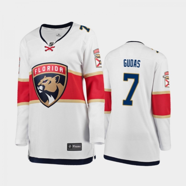 Women's 2020-21 Florida Panthers Radko Gudas #7 Away Breakaway Player Jersey - White