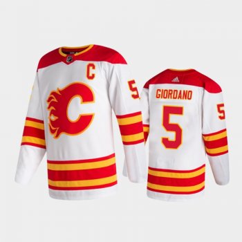 Calgary Flames Mark Giordano #5 Away White 2020-21 Authentic Pro Jersey