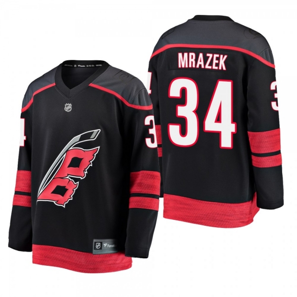 Youth Carolina Hurricanes Petr Mrazek #34 2019 Alternate Cheap Breakaway Player Jersey - Black