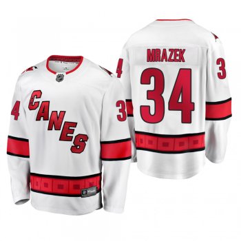 Carolina Hurricanes Petr Mrazek #34 Away White 2019-20 Breakaway Player Jersey