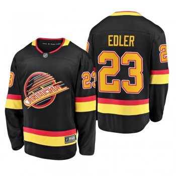 Alexander Edler #23 Canucks 90's Flying Skate 50th Anniversary Black Premier Breakaway Player Jersey