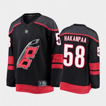 Men's Carolina Hurricanes Jani Hakanpaa #58 Alternate Black 2021 Jersey