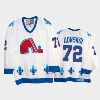 Joonas Donskoi #72 Quebec Nordiques Heritage Vintage White Replica Jersey