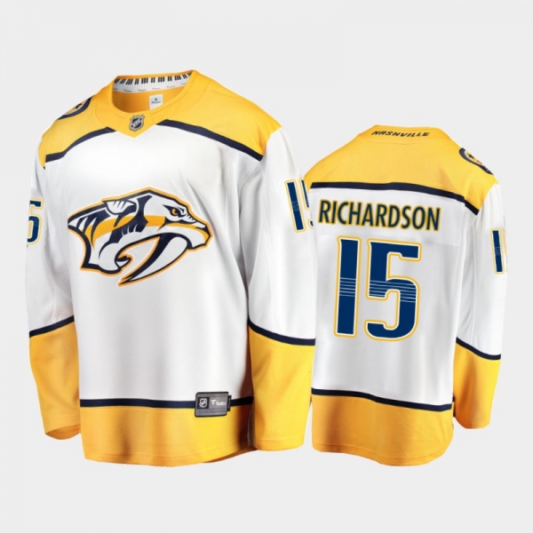 Nashville Predators Brad Richardson #15 Away White 2020-21 Breakaway Player Jersey