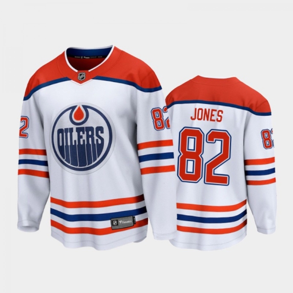 Men's Edmonton Oilers Caleb Jones #82 Special Edition White 2021 Jersey