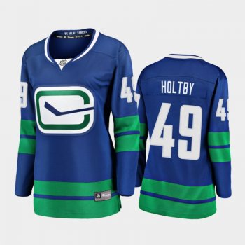 Women's 2020-21 Vancouver Canucks Braden Holtby #49 Alternate Breakaway Player Jersey - Blue