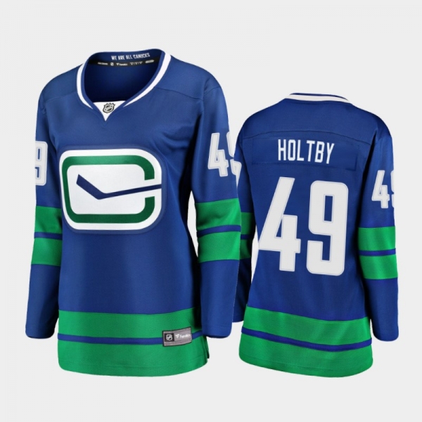 Women's 2020-21 Vancouver Canucks Braden Holtby #49 Alternate Breakaway Player Jersey - Blue