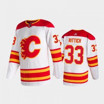 Calgary Flames David Rittich #33 Away White 2020-21 Authentic Pro Jersey