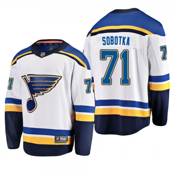 Men's St. Louis Blues Vladimir Sobotka #71 Away White Breakaway Player Cheap Jersey