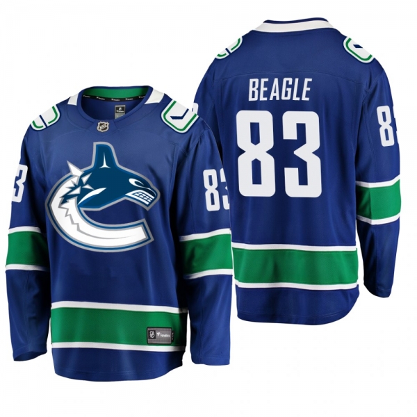 Vancouver Canucks Jay Beagle #83 Home Blue Breakaway Player Fanatics Branded Jersey