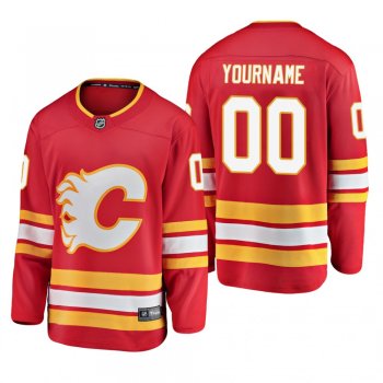 Youth Calgary Flames Custom #00 2019 Alternate Cheap Breakaway Player Jersey - Red