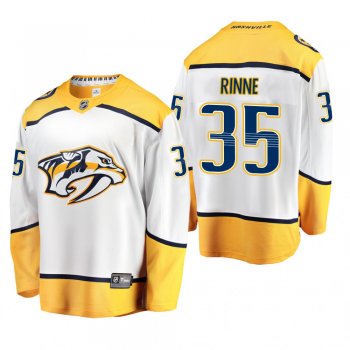 Men's Nashville Predators Pekka Rinne #35 Away White Breakaway Player Cheap Jersey