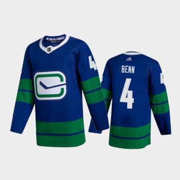 Vancouver Canucks Jordie Benn #4 Alternate Blue 2020-21 Authentic Player Jersey