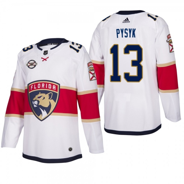 Men's Florida Panthers Mark Pysyk #13 Away White Breakaway Player Cheap Jersey