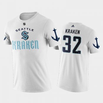 Men's Seattle Kraken 32nd Franchise Primary Logo 2021 White T-Shirt